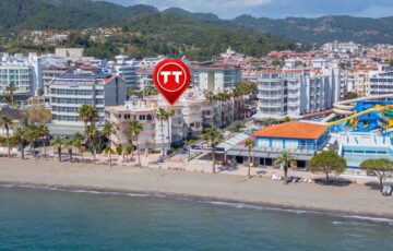 Marmaris Siteler’de Denize Sıfır Sitede Full Deniz Manzaralı Eşyalı 2+1 Daire